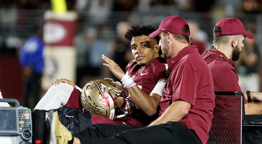 Florida State’s Star Quarterback Jordan Travis Suffers Horrific Leg ...